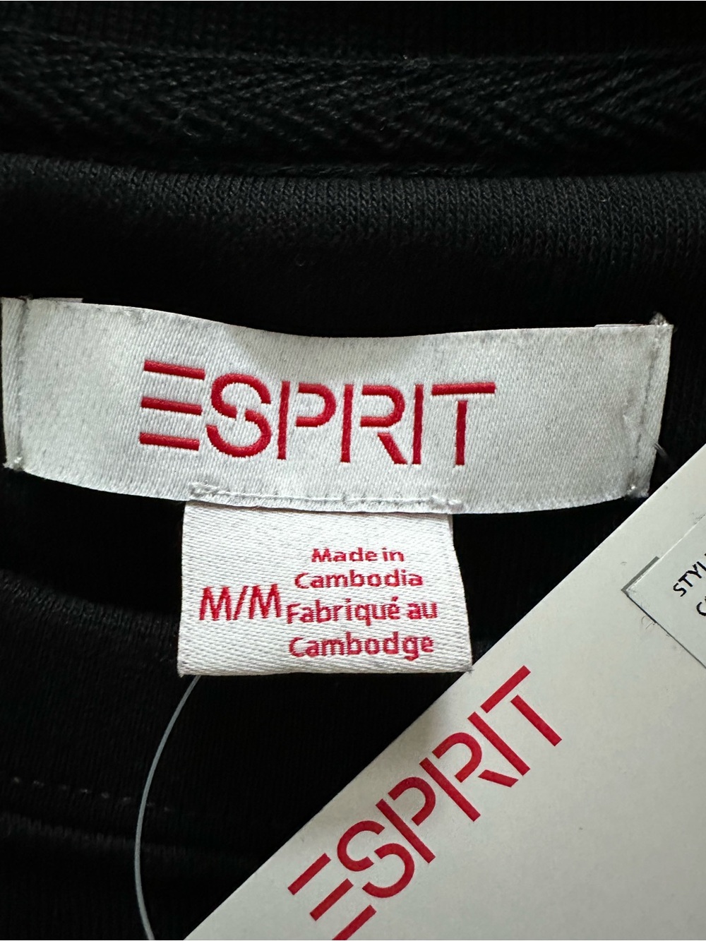 Esprit Black Crewneck Sweatshirt with Multicolor Logo Embroidery - Picture 3 of 6